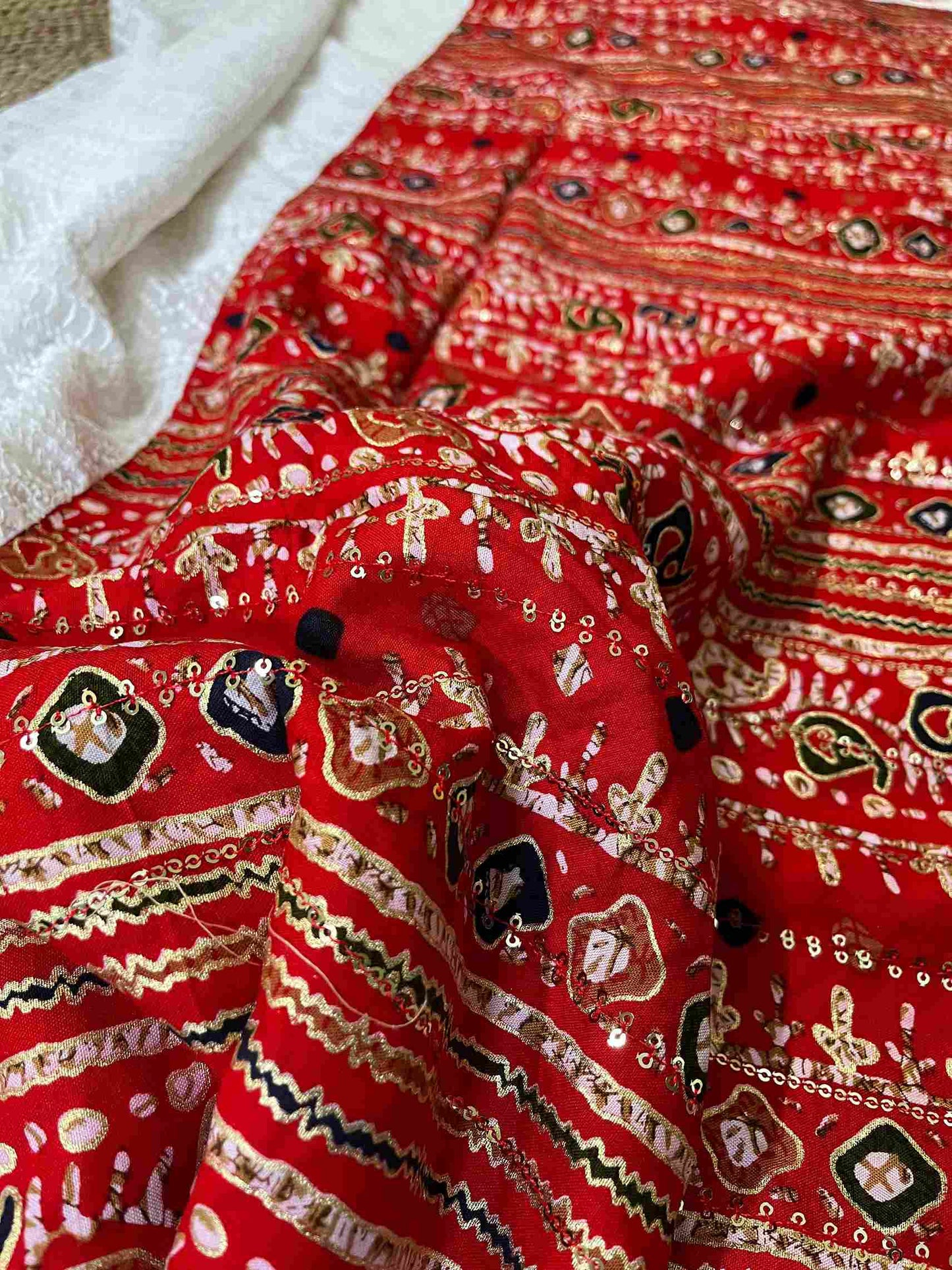 Stylish woman in Patola Chikankari georgette saree showcasing Desi Aadat’s design