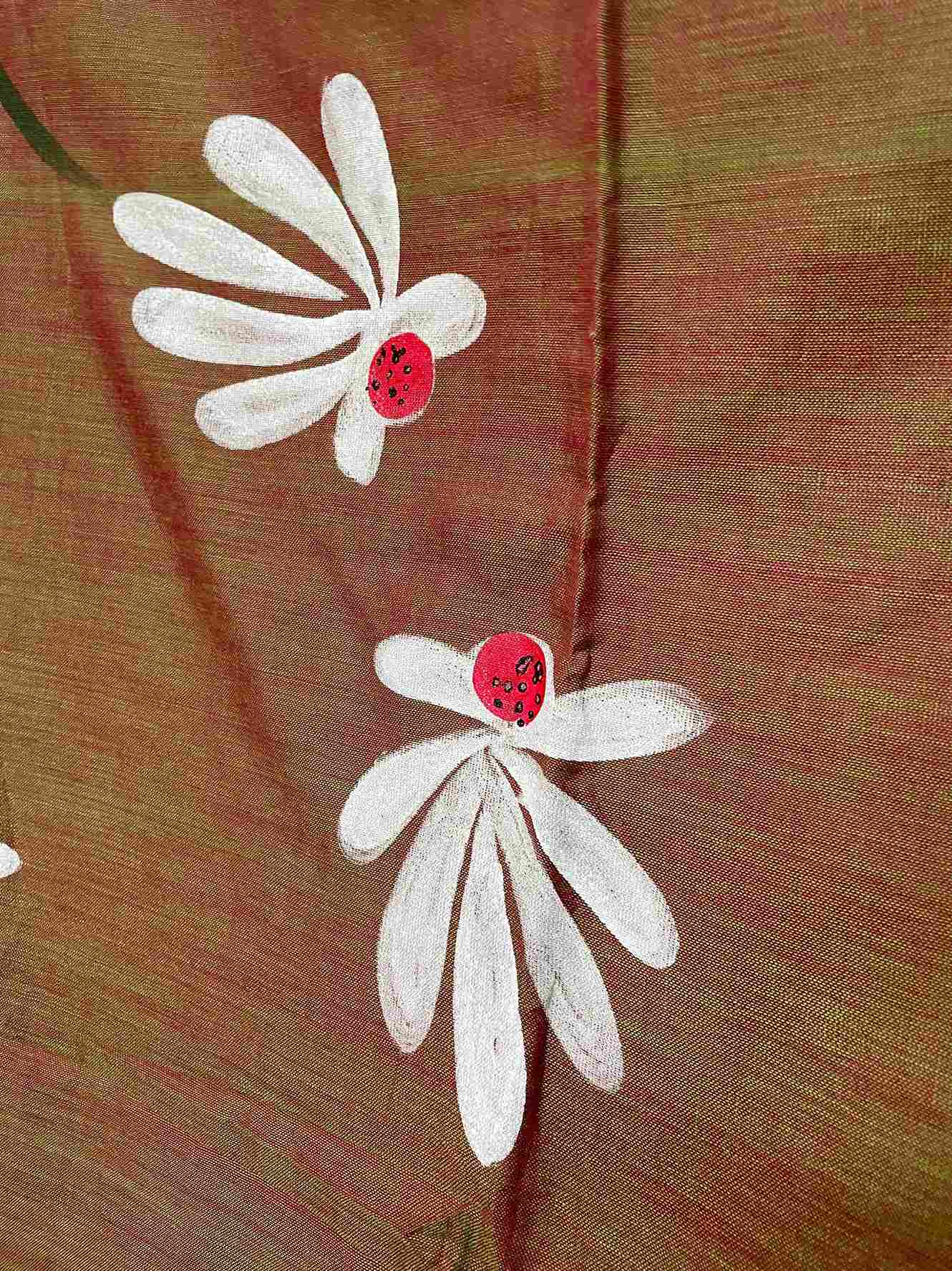 Soft texture of mul cotton saree in earthy brown