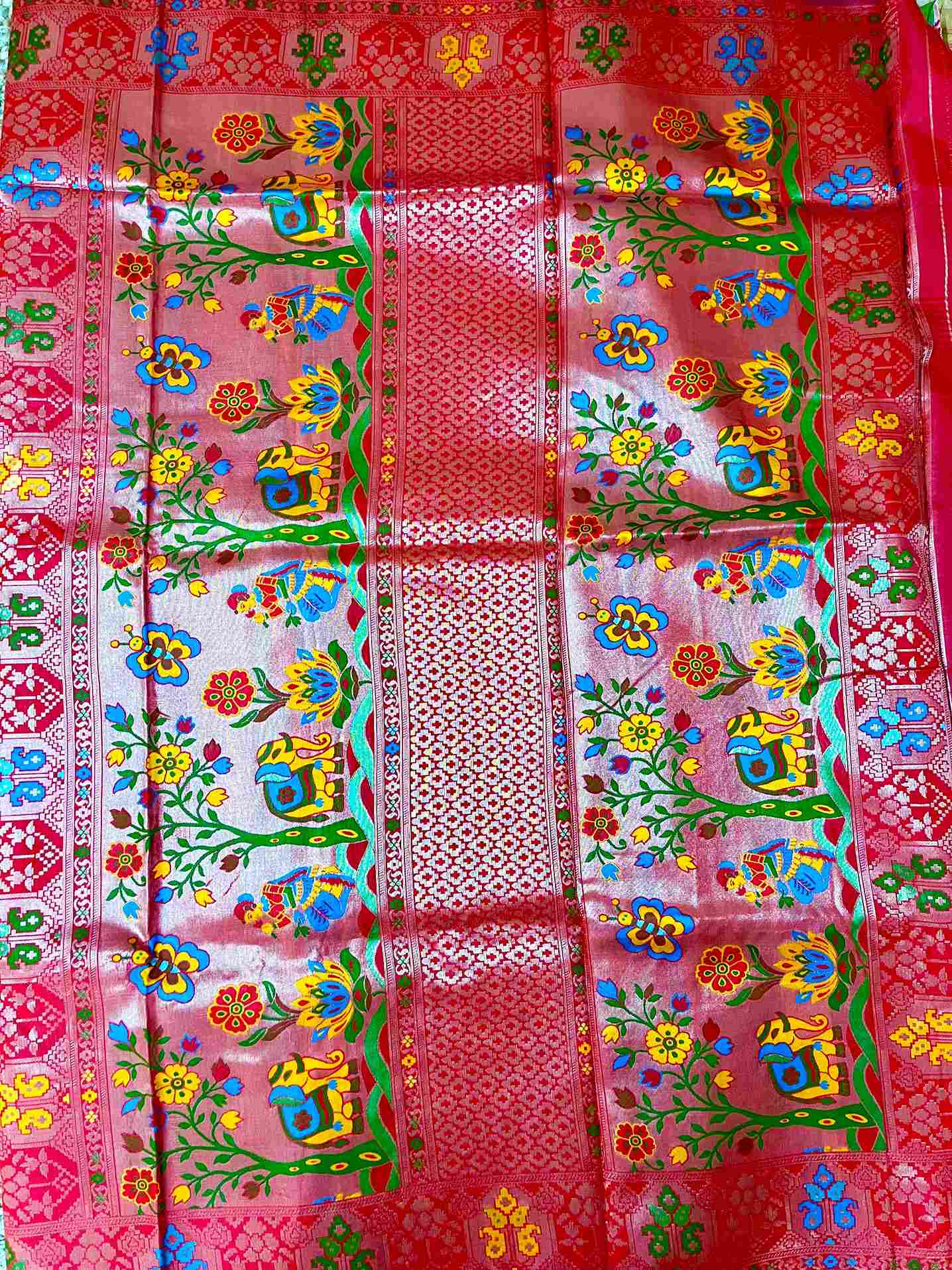 Silk Tissue Jaal Work Saree - Light Blue | Handmade Luxury Ethnic Wear by Desi Aadat