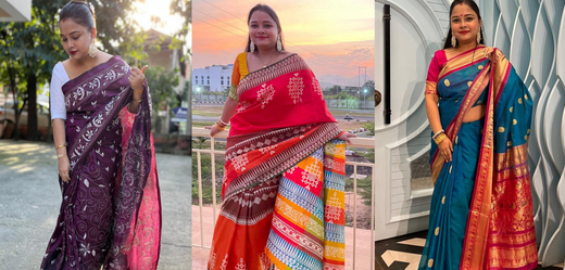 Handcrafted office saree for women by Desi Aadat