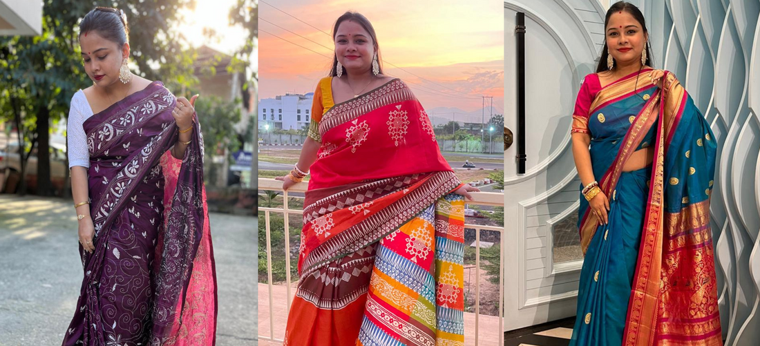 Modern working woman embracing ethnic saree for office