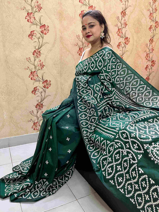 Close-up of Kutch Embroidery on Blended Bangalore Silk