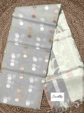 Light Grey Resham Silk Muslin Saree with Jamdani handloom weave by Desi Aadat