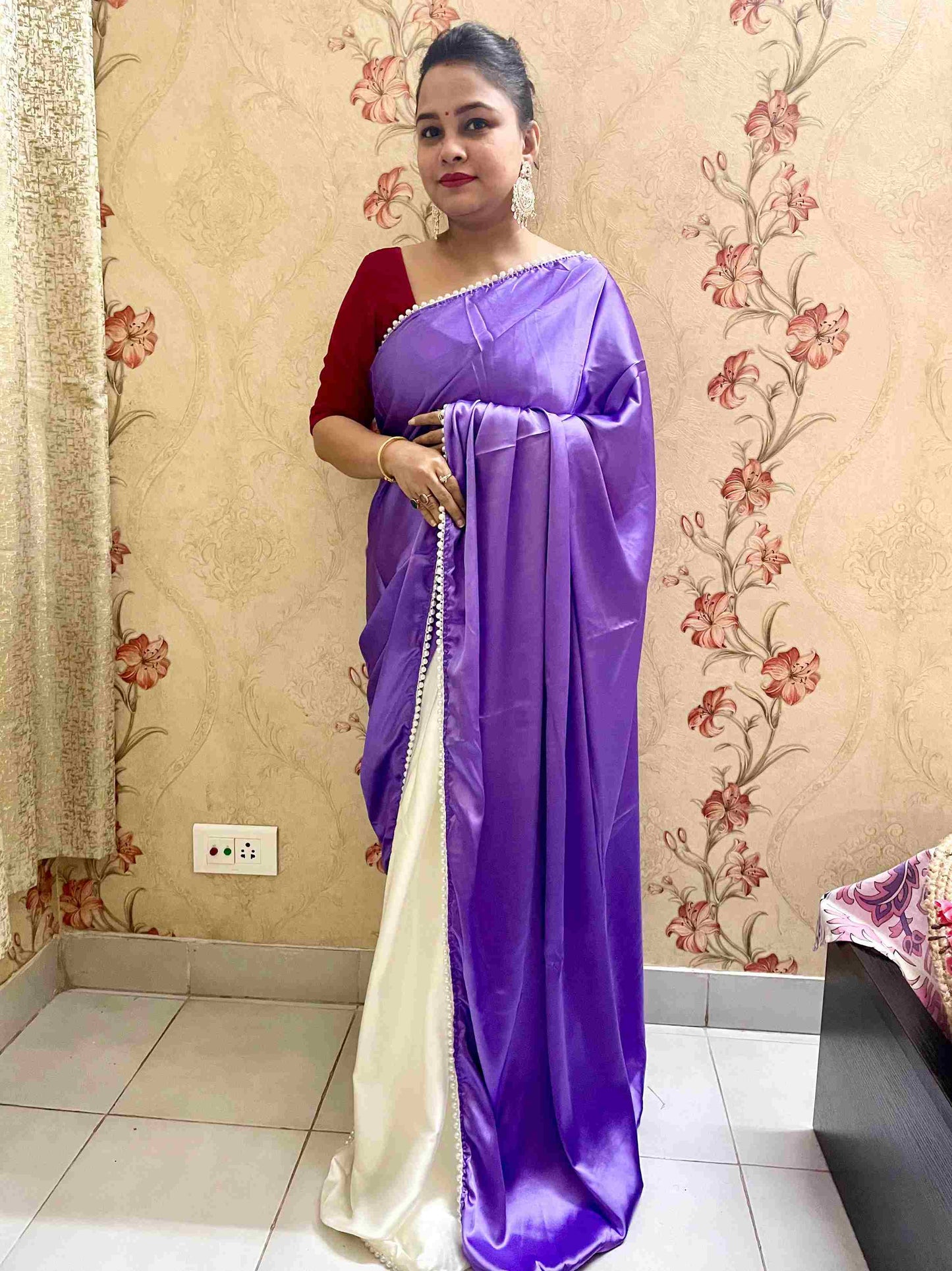Buy Pure Satin Silk Saree Online – Traditional & Party Wear