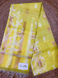 Resham Silk Muslin Saree with Jamdani handloom weave by Desi Aadat