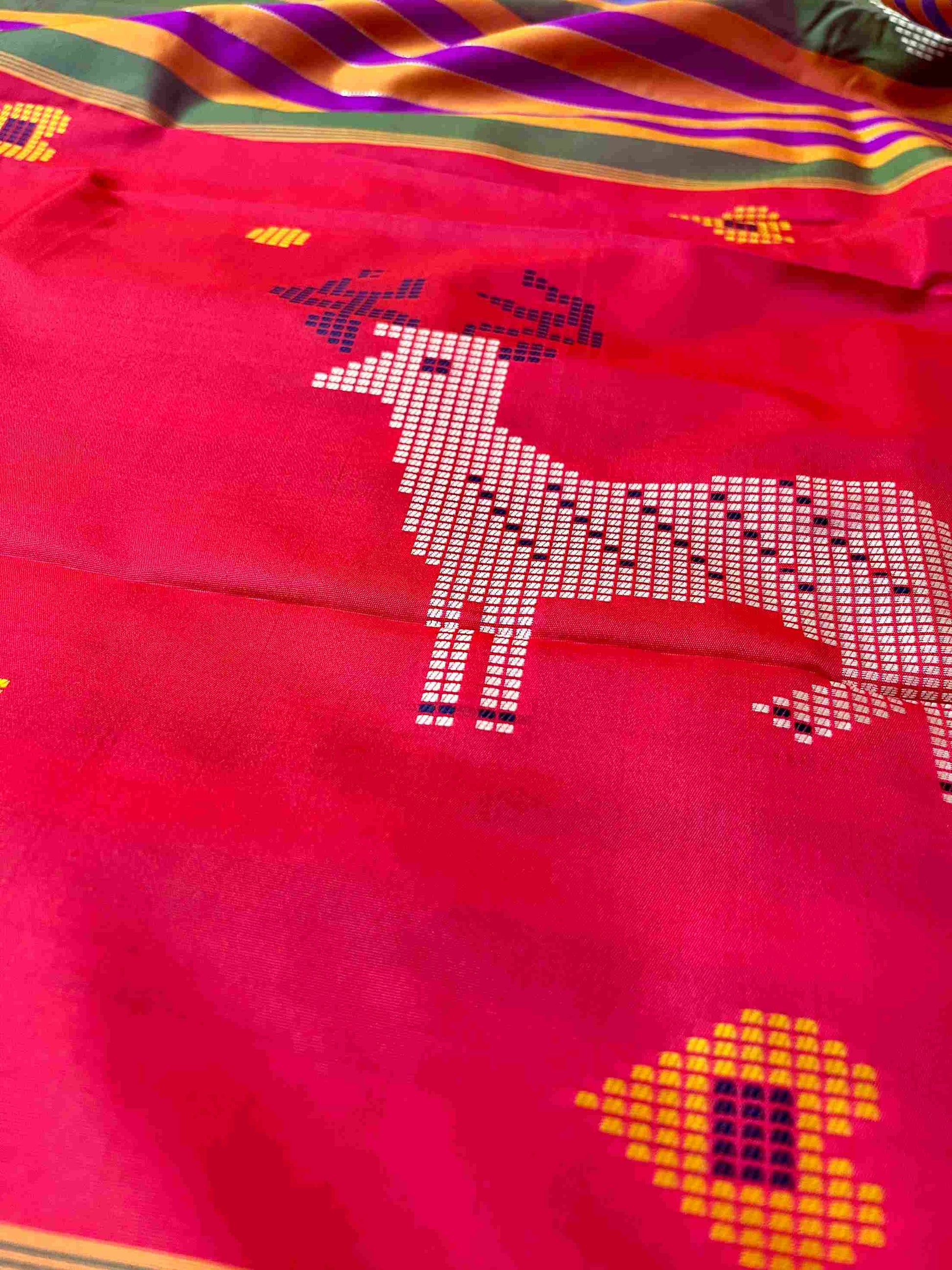 Authentic Handwoven Katan Silk Saree for Festive and Party Wear
