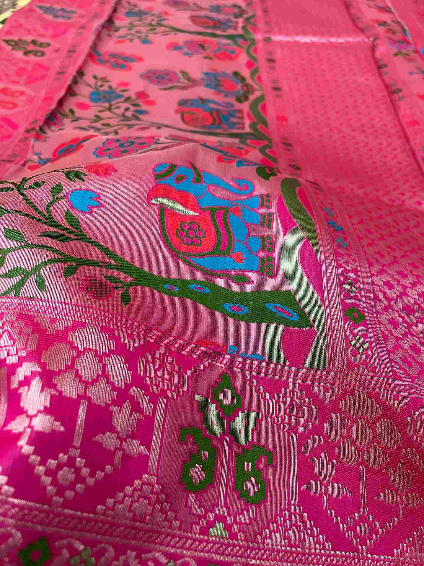 Silk Tissue Jaal Work Saree - Light Blue | Handmade Luxury Ethnic Wear by Desi Aadat