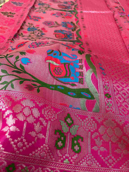 Silk Tissue Jaal Work Saree - Light Blue | Handmade Luxury Ethnic Wear by Desi Aadat