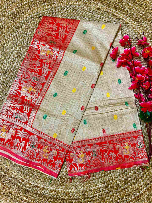 Tissue Saree with Buti Work All Over by Desi Aadat
